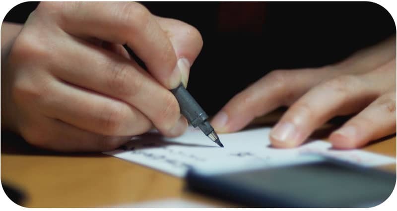 person filling form