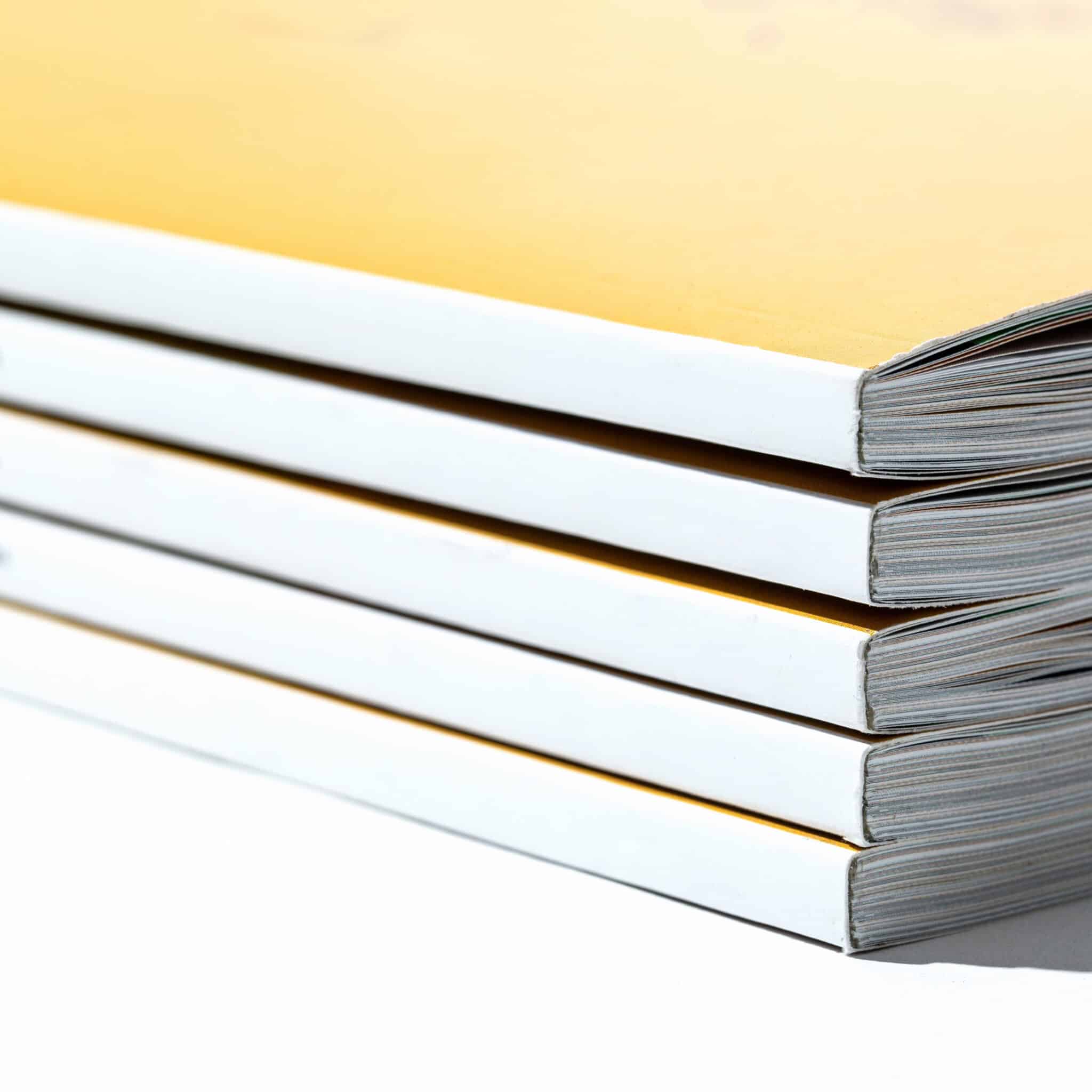 Blank Magazine On White Backdrop Custom Perfect Bound Books Services