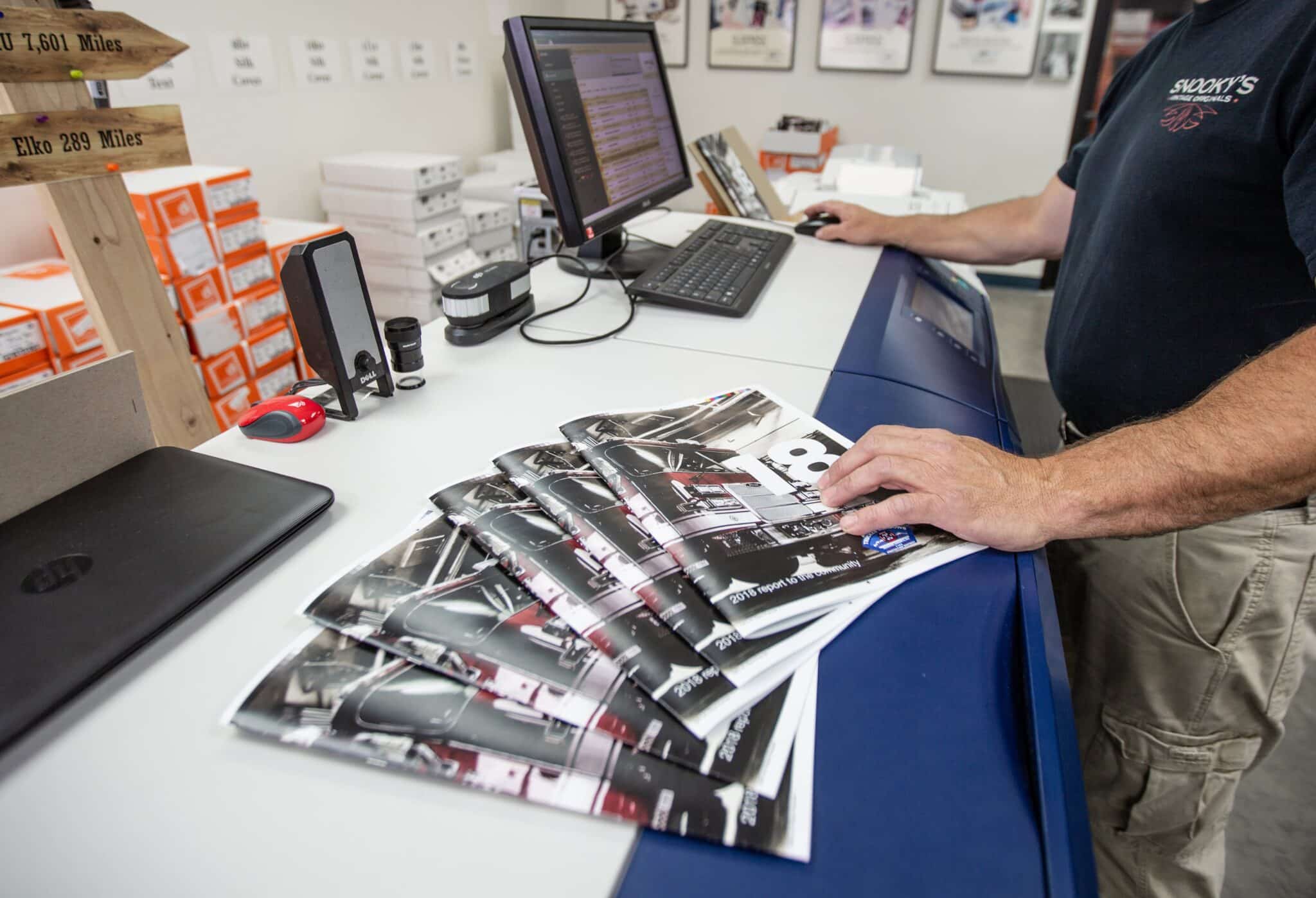 Person standing with all magazines