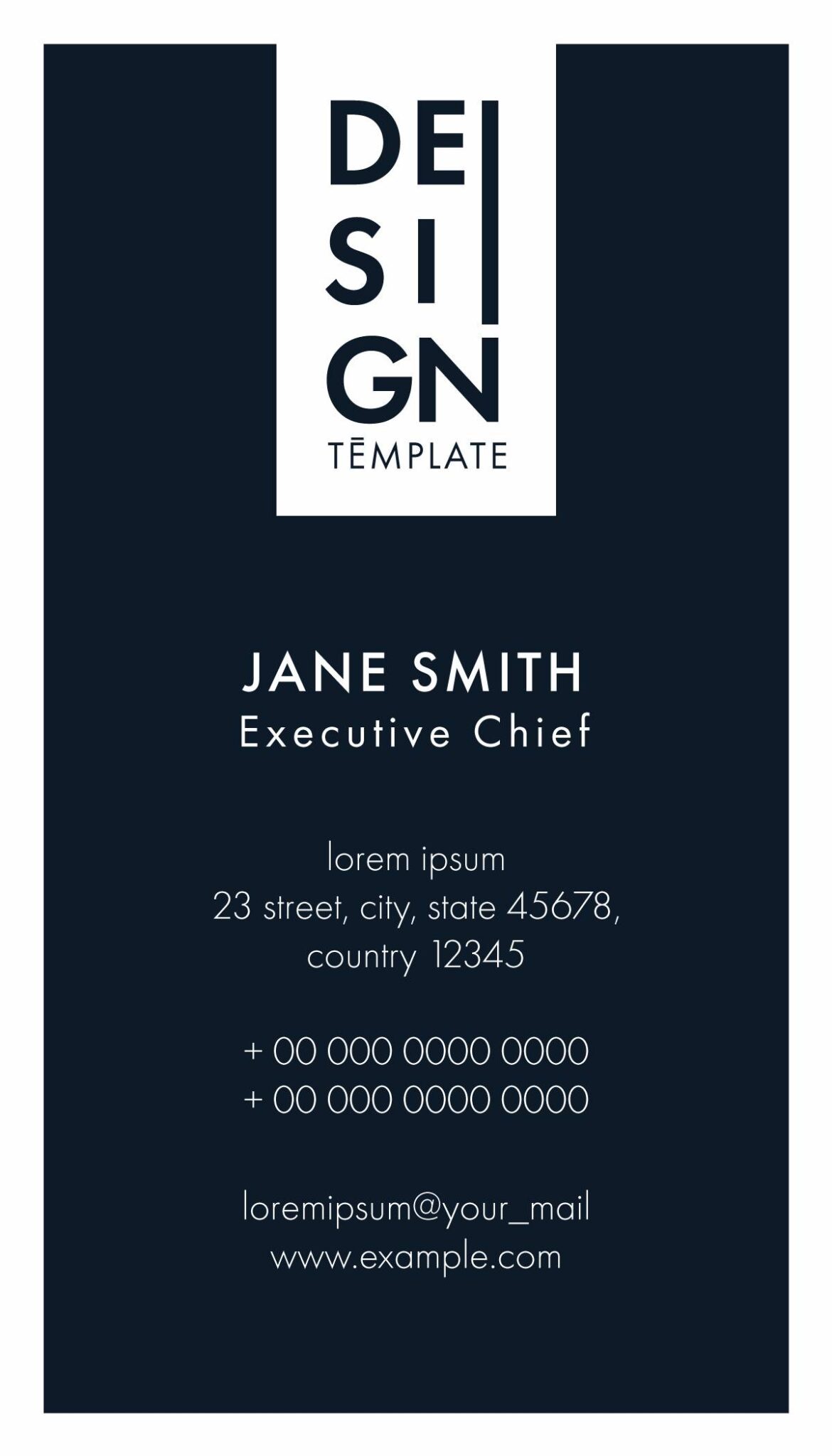 Vertical Business Card Design 